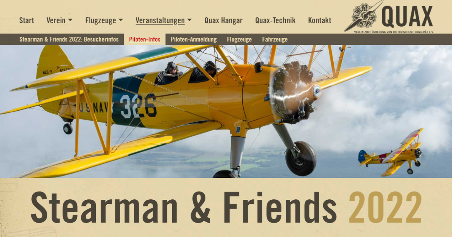 Teilnehmerliste Zum Quax Stearman Friends 2023 Quax Verein Zur 